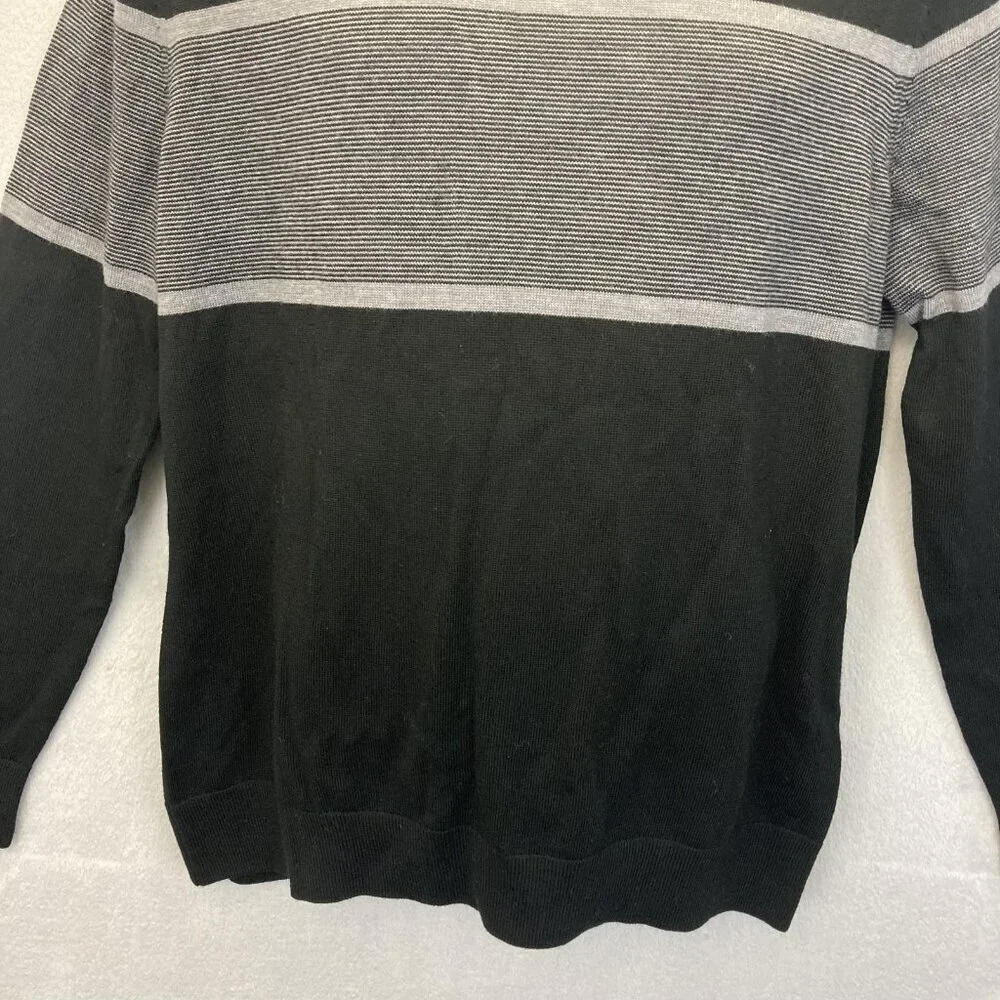 Banana Republic 100% Merino Wool Sweater Mens Large L Black Lightweight Pullover